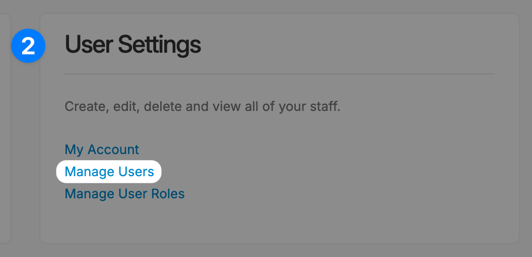 Access User Settings Screenshot