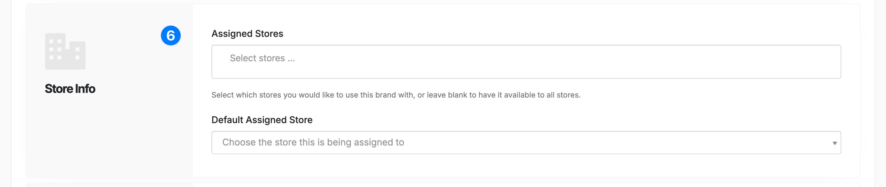 User Multi Store Settings Screenshot
